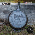 【美國LODGE】野生動物系列 美國製鑄鐵露營煎鍋(麋鹿)-27cm 【美國LODGE】野生動物系列 美國製鑄鐵露營煎鍋(麋鹿)-27cm