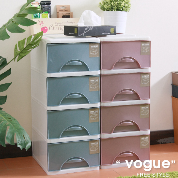 HOUSE  大自然四層收納櫃附輪132L(分色)(	652020)