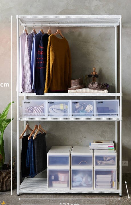 附帶整理盒的吊衣架示意圖