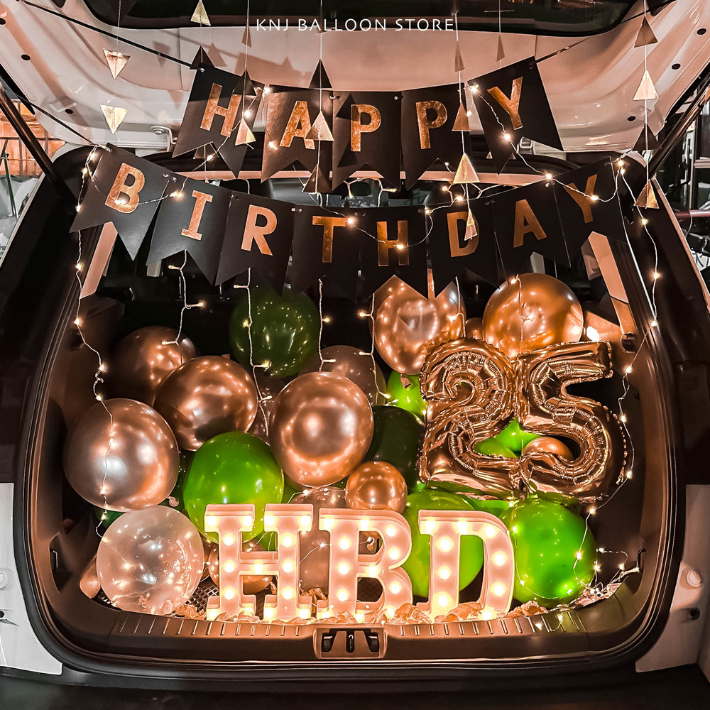 【新品上市】BV綠系生日車廂佈置 【新品上市】BV綠系生日車廂佈置