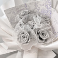 頂級晨霧灰永生玫瑰花束_1 頂級晨霧灰永生玫瑰花束_1