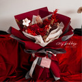 紅絲絨.三朵永生玫瑰花束 紅絲絨.三朵永生玫瑰花束