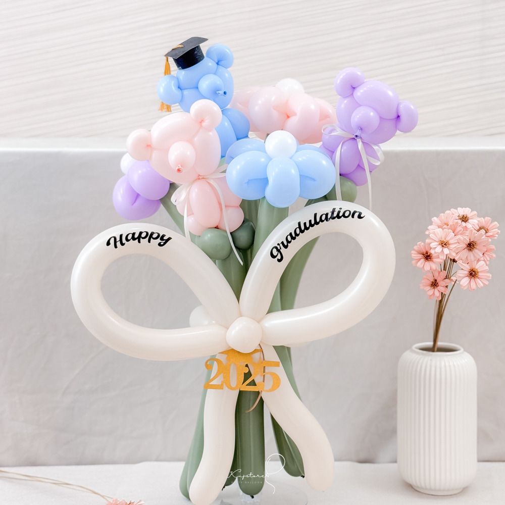 【畢業季限定】小熊畢業氣球花束.馬卡龍 【畢業季限定】小熊畢業氣球花束.馬卡龍