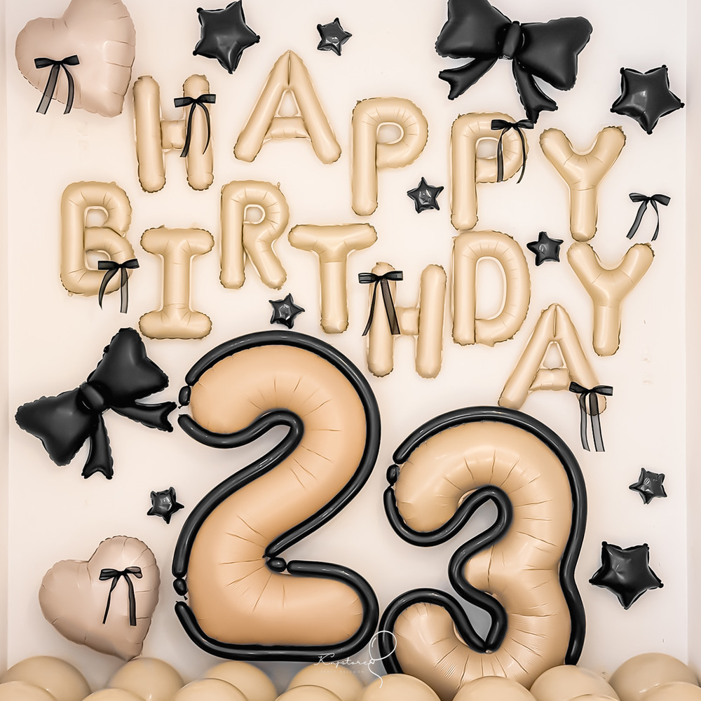 【熱門首選】奶茶蝴蝶結生日氣球套餐 【熱門首選】奶茶蝴蝶結生日氣球套餐