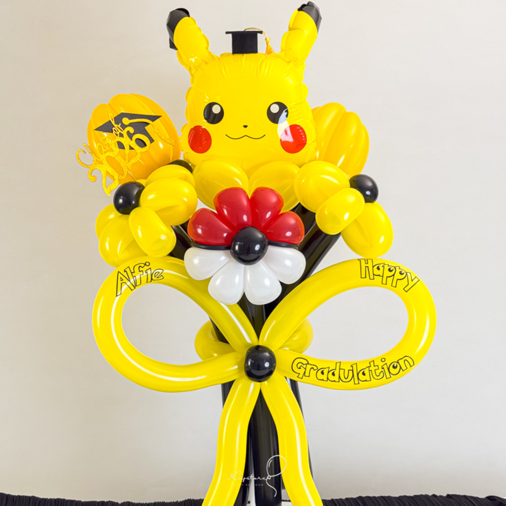 【畢業季限定】皮卡丘畢業氣球花束 【畢業季限定】皮卡丘畢業氣球花束