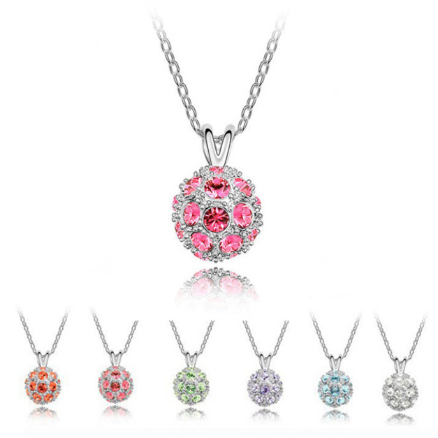 仲夏時光立體滿鑽小圓球項鍊-六色 仲夏時光立體滿鑽小圓球項鍊-六色