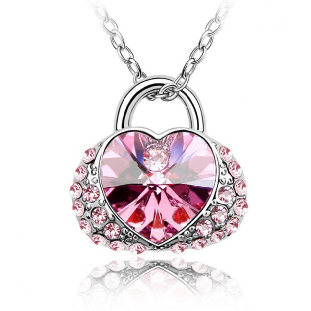 甜蜜時光桃心包包水晶項鍊-四色 甜蜜時光桃心包包水晶項鍊-四色