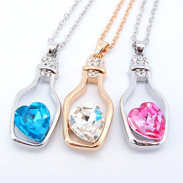 頂級奧地利水晶愛情漂流瓶-三色 頂級奧地利水晶愛情漂流瓶-三色