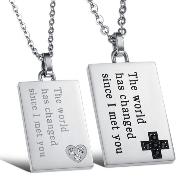 愛情御守白鋼情侶對鍊(單條) 愛情御守白鋼情侶對鍊(單條)