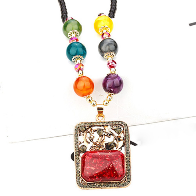 華麗波希米亞貴族超吸睛長項鍊-方形吊牌 live 華麗波希米亞貴族超吸睛長項鍊-方形吊牌 live