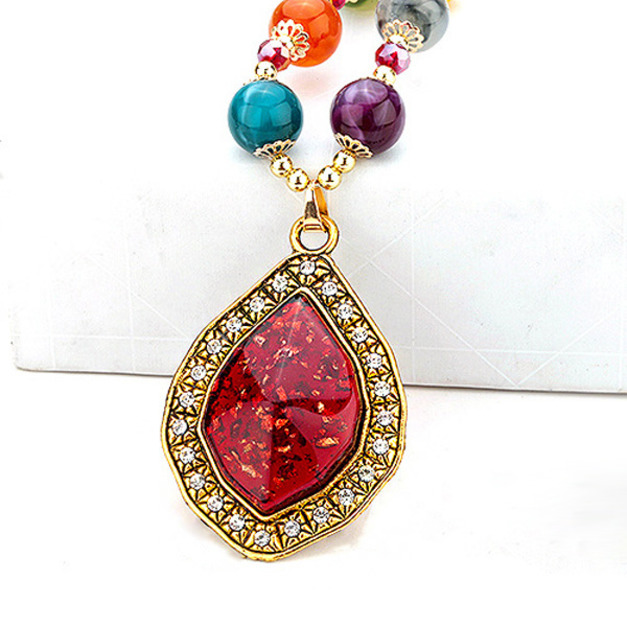 華麗波希米亞貴族超吸睛長項鍊-紅色菱形墜 live 華麗波希米亞貴族超吸睛長項鍊-紅色菱形墜 live