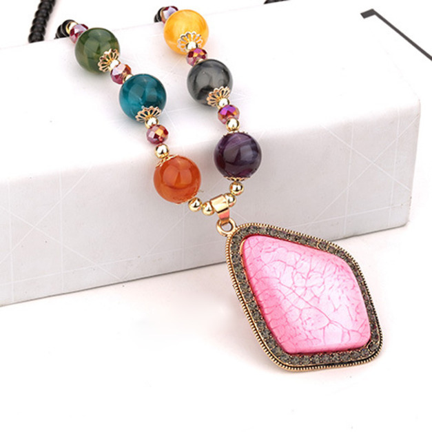 華麗波希米亞貴族超吸睛長項鍊-粉紅寶石墬 live 華麗波希米亞貴族超吸睛長項鍊-粉紅寶石墬 live