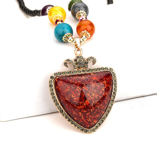 華麗波希米亞貴族超吸睛長項鍊-紅色三角墜 live 華麗波希米亞貴族超吸睛長項鍊-紅色三角墜 live