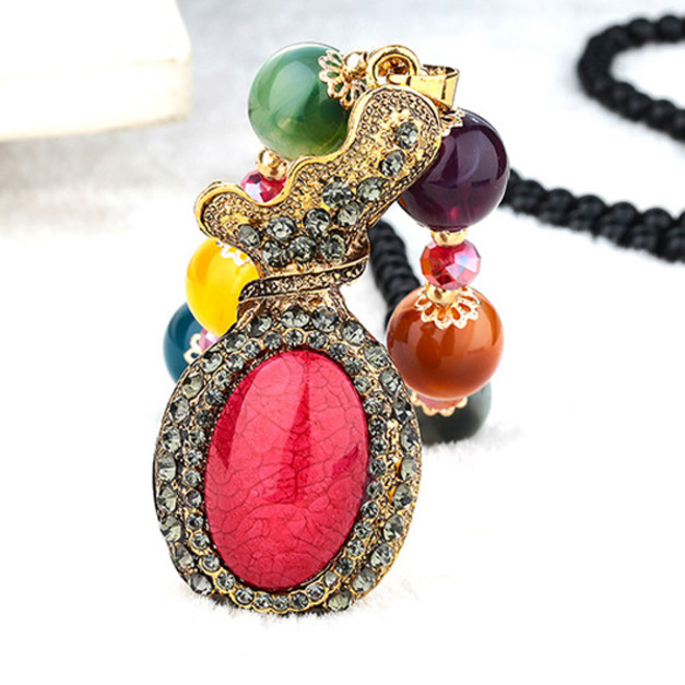 華麗波希米亞貴族超吸睛長項鍊-寶石錢袋 live 華麗波希米亞貴族超吸睛長項鍊-寶石錢袋 live