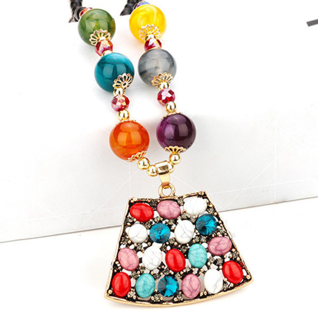 華麗波希米亞貴族超吸睛長項鍊-七彩寶石墜 live 華麗波希米亞貴族超吸睛長項鍊-七彩寶石墜 live