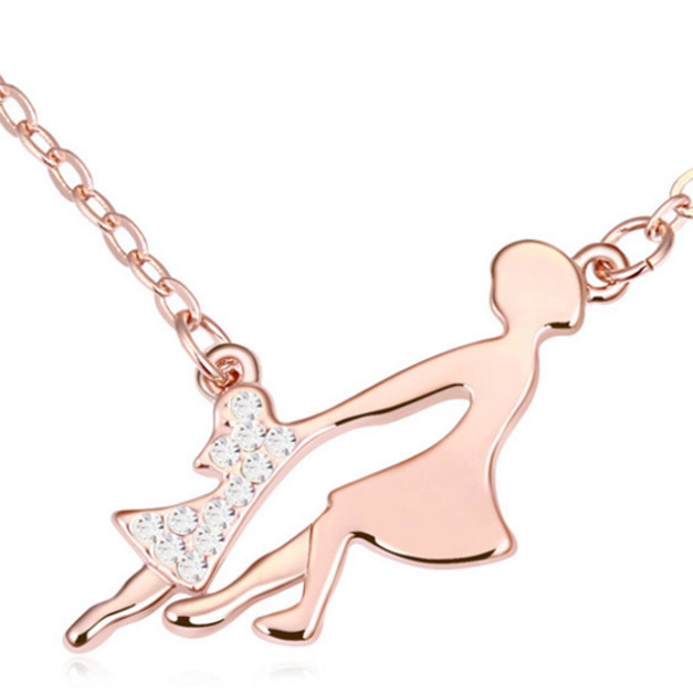 甜蜜幸福相伴銀白鑽鎖骨鍊 甜蜜幸福相伴銀白鑽鎖骨鍊