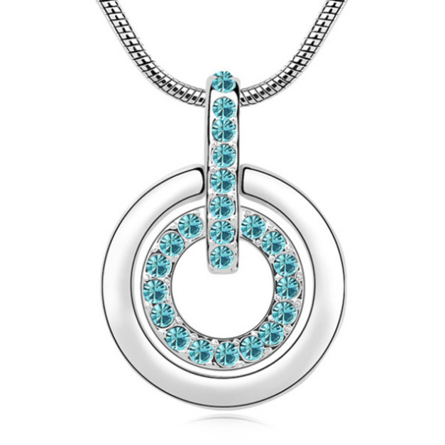 圈住愛的足跡海藍鑽鎖骨鍊