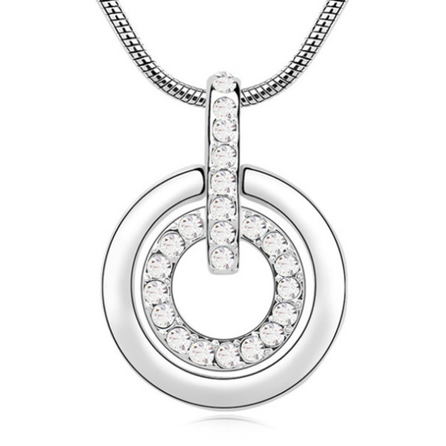 圈住愛的足跡銀白鑽鎖骨鍊