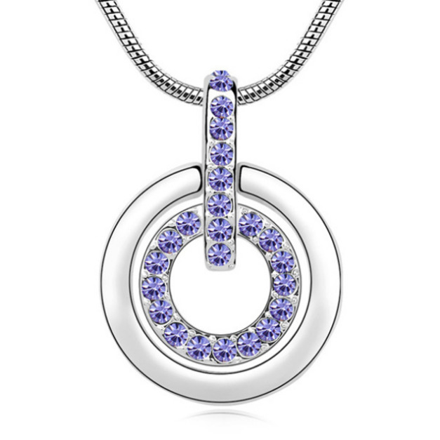 圈住愛的足跡藕紫鑽鎖骨鍊