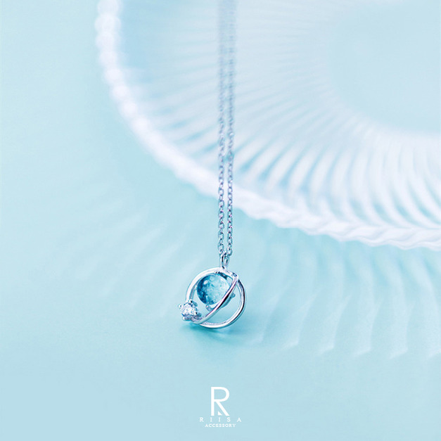 藍色夢想星球流星軌跡純銀項鍊 藍色夢想星球流星軌跡純銀項鍊