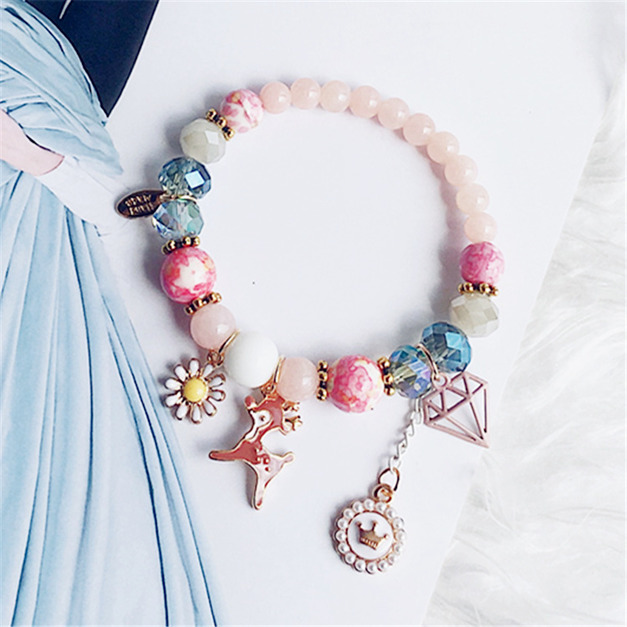 療癒動物波希米亞小鹿斑比粉色手鍊 療癒動物波希米亞小鹿斑比粉色手鍊