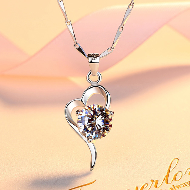 頂級S999純銀浪漫愛心鎖骨項鍊 頂級S999純銀浪漫愛心鎖骨項鍊