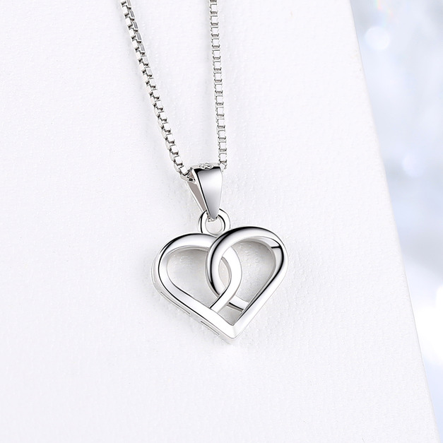 頂級S999純銀心心相連真愛極簡鎖骨項鍊 頂級S999純銀心心相連真愛極簡鎖骨項鍊