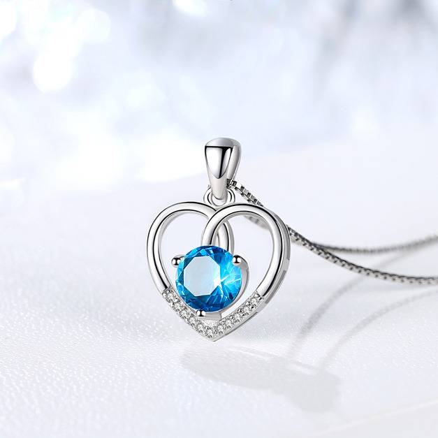 頂級S999純銀兩心交會定情鎖骨項鍊 頂級S999純銀兩心交會定情鎖骨項鍊