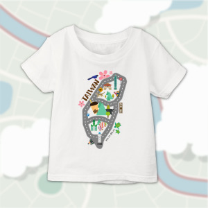 台灣環島賽車軌道地圖T恤-童 台灣環島賽車軌道地圖T恤-童