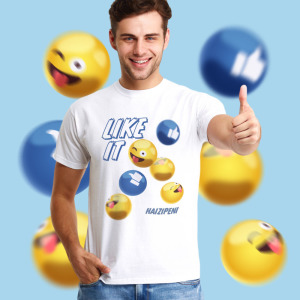 LIKE IT 表情符號 T恤 大人服 LIKE IT 表情符號 T恤 大人服