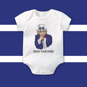 Wash Your Hand 山姆大叔版 短袖包屁衣 Wash Your Hand 山姆大叔版 短袖包屁衣