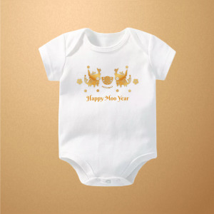 金牛進寶 短袖包屁衣 可姓名客製 金牛進寶 短袖包屁衣 可姓名客製