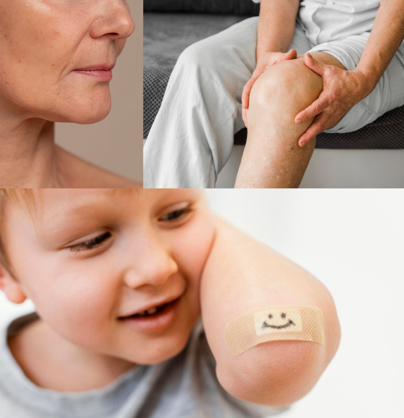 膠原蛋白流失影響皮膚鬆弛、皺紋、關節退化不靈活、傷口癒合