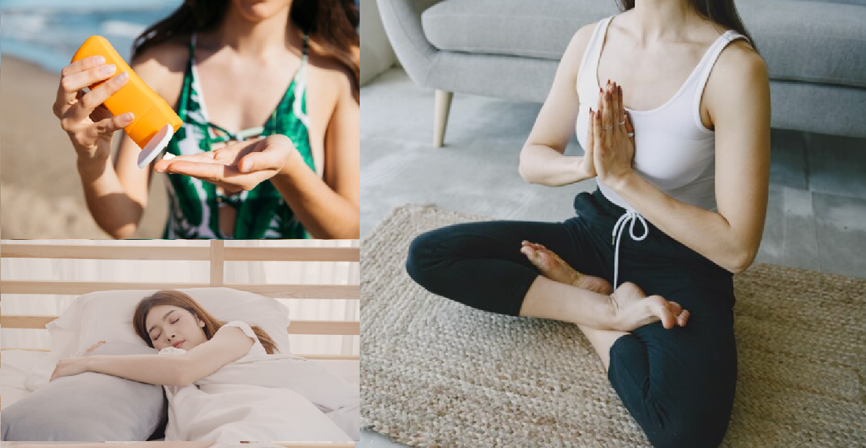 生活和飲食絕對是最基礎的,像是金字塔的最底層,如果底層沒做好不穩,上層的保健品加強的效果都是有限的。 生活上:做足防曬 排解壓力 不熬夜