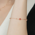 天然石│石榴石 ‧ 粉水晶│幸福輪廓 ‧ 純銀手鍊_1 天然石│石榴石 ‧ 粉水晶│幸福輪廓 ‧ 純銀手鍊_1