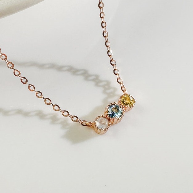 天然石│拉長石 ‧ 托帕石 ‧ 黃水晶│永恆的約定 ‧ 純銀項鍊