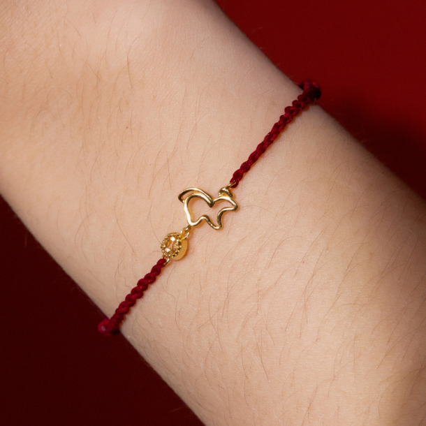 天然石│十二生肖│黃水晶逐光馬紅線 ‧ 純銀手鍊