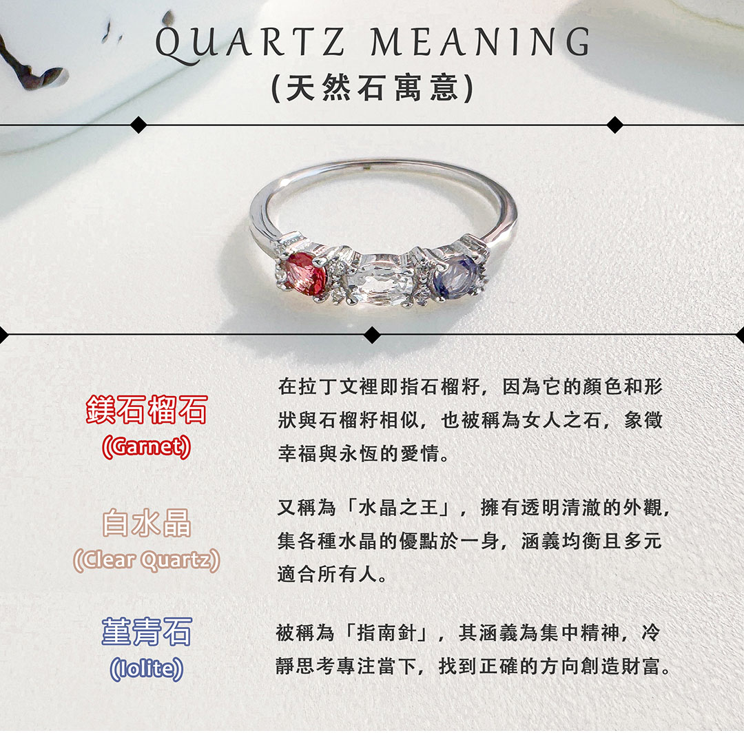 堇青石 ‧ 白水晶 ‧ 石榴石