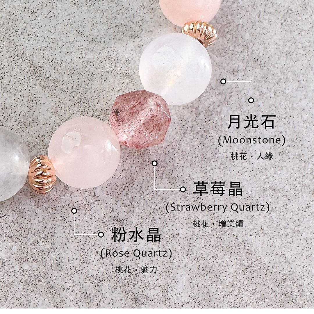 粉水晶 ‧ 草莓晶 ‧ 月光石