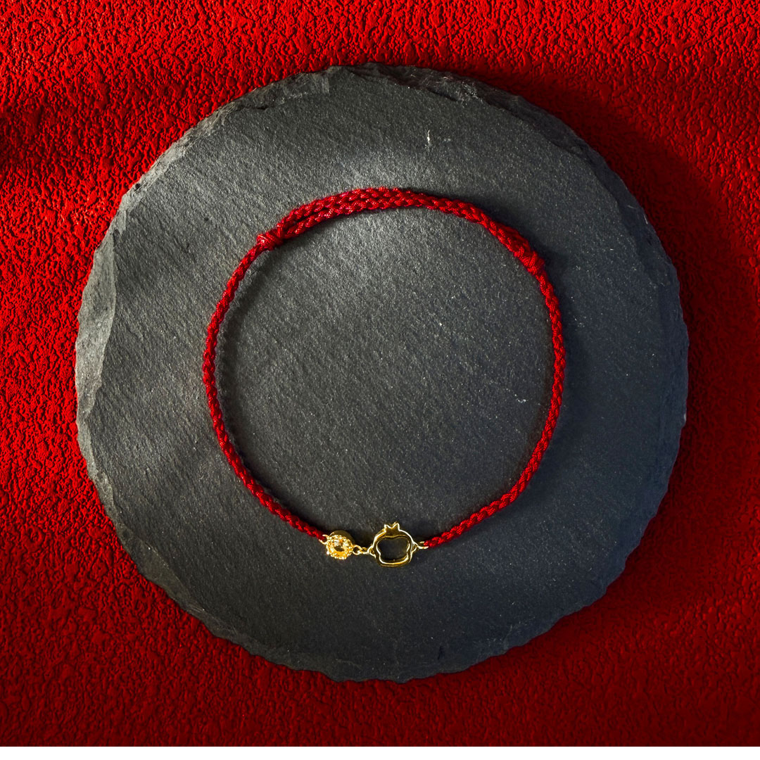 十二生肖黃水晶紅繩手鍊