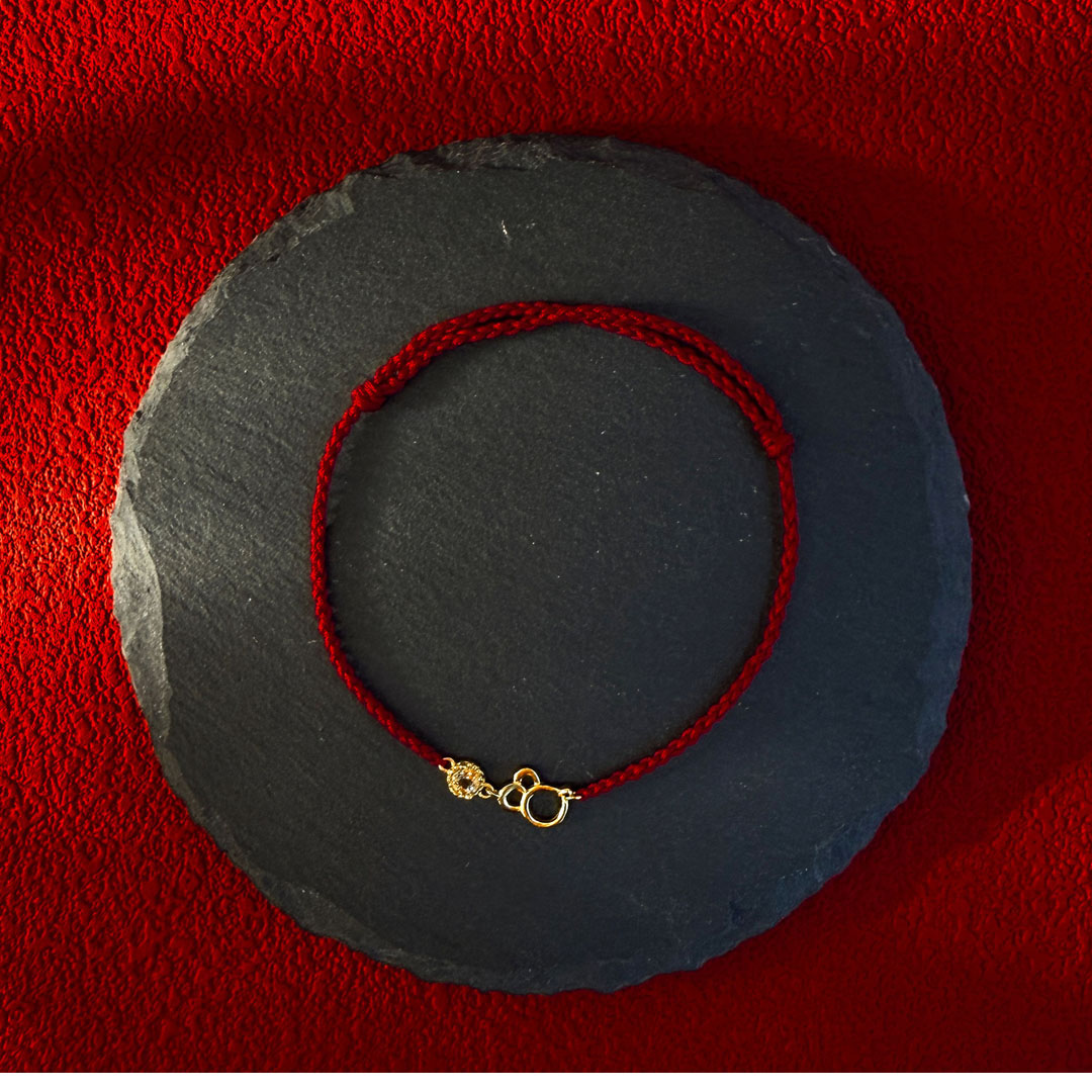 十二生肖黃水晶紅繩手鍊