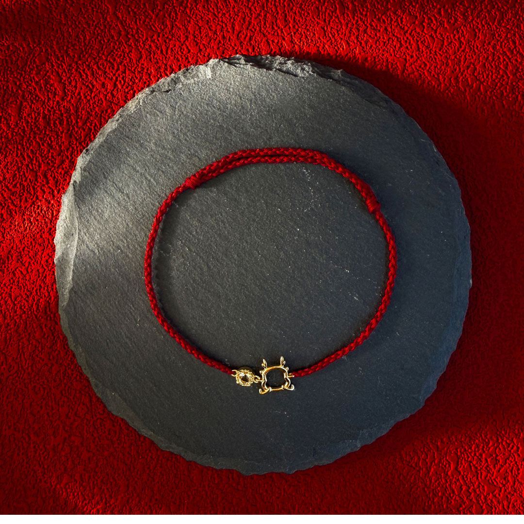 十二生肖黃水晶紅繩手鍊