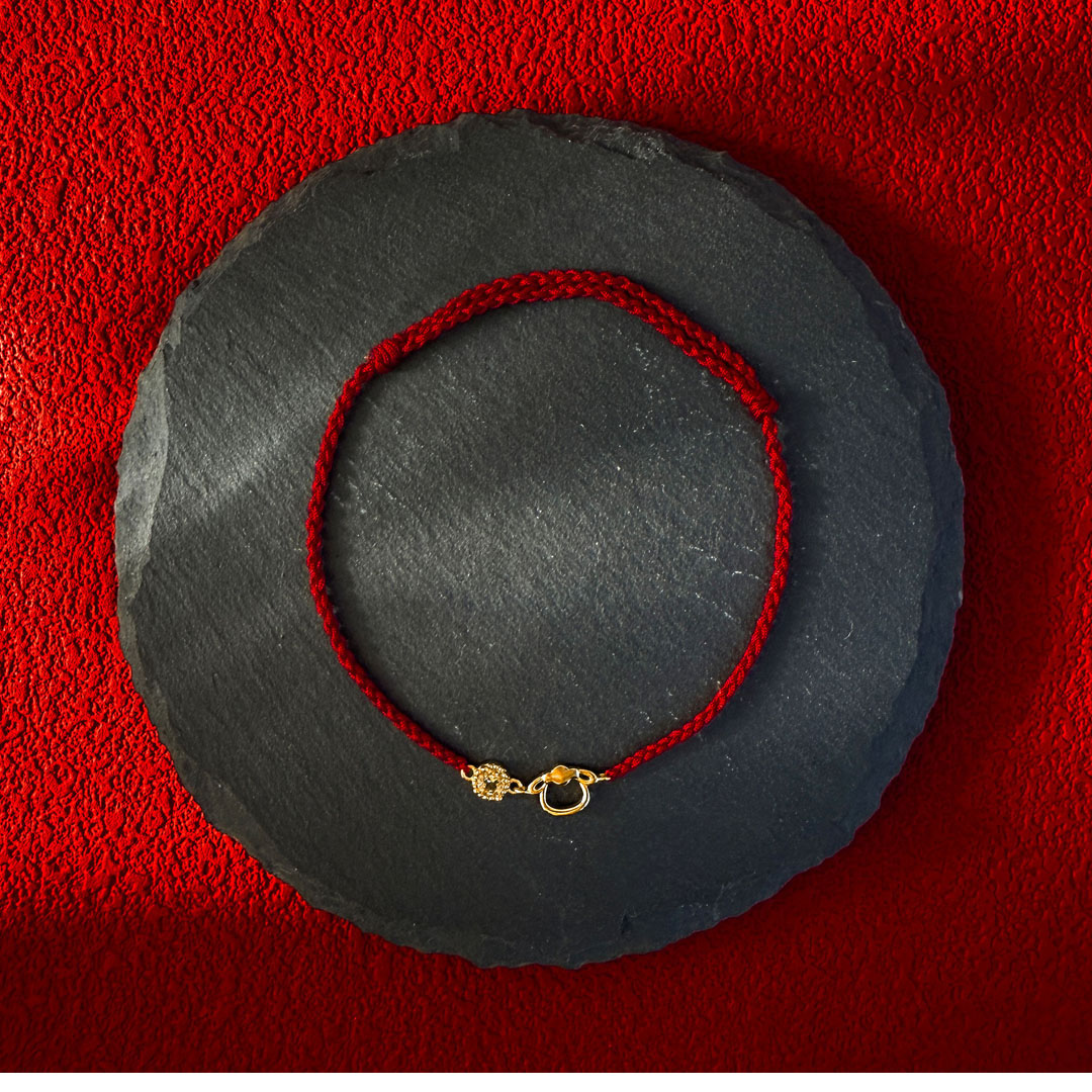 十二生肖黃水晶紅繩手鍊