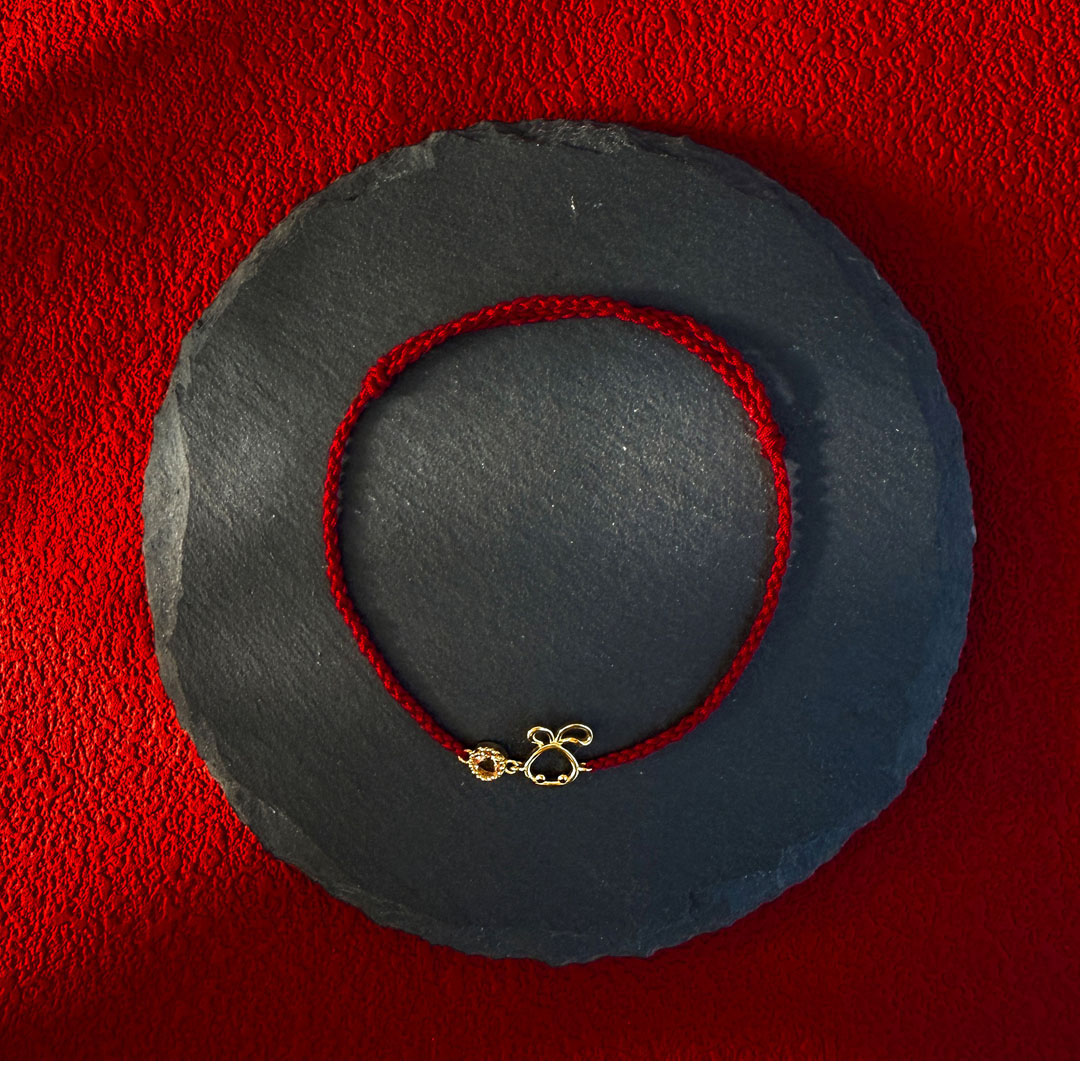 十二生肖黃水晶紅繩手鍊