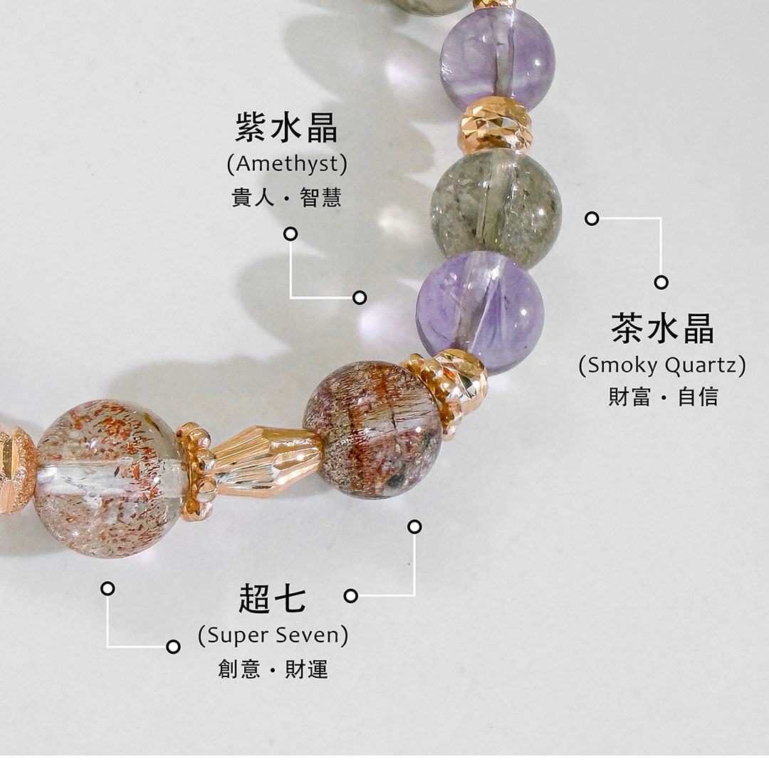 超七 ‧ 紫水晶 ‧ 茶水晶