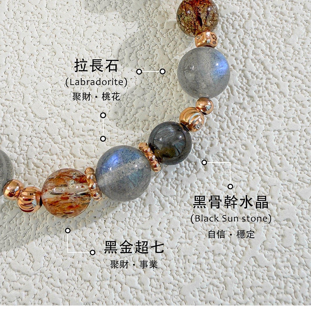 拉長石 ‧ 黑骨幹 ‧ 黑金超七