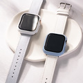Apple watch - 磨紗錶殼&真皮錶帶套組 ( 淺灰/白 )_1 Apple watch - 磨紗錶殼&真皮錶帶套組 ( 淺灰/白 )_1