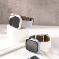 Apple watch - 磨紗錶殼&真皮錶帶套組 ( 淺灰/白 )_2 Apple watch - 磨紗錶殼&真皮錶帶套組 ( 淺灰/白 )_2