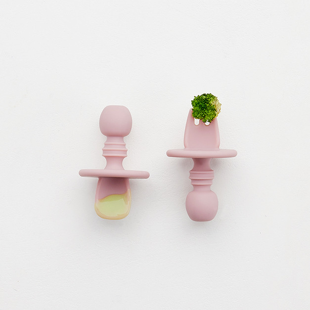 韓國寶寶餐具-矽膠叉匙組