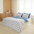 極簡藍格紋四季被三件組_2 極簡藍格紋四季被三件組_2